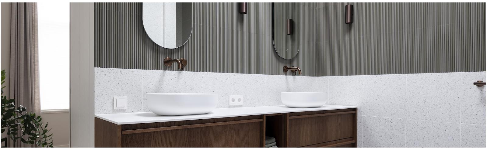 banner badkamer stripes groen