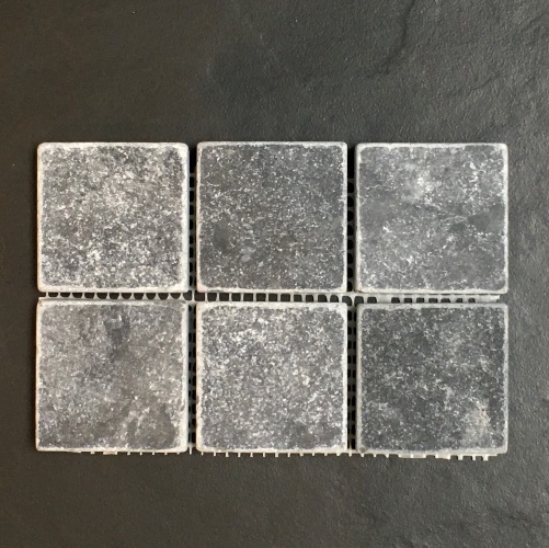 Gepland parlement slijm Natuursteen Blackstone mozaiek 5 x 5 cm antracite grijs getrommelde rand  per 0,72 m2 online bestellen - TEGELinfo