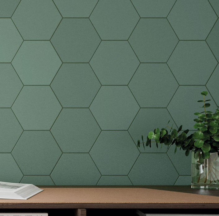 Hexagon mat groen 14 16 vloertegel & wandtegel per 0,43 m2 online bestellen TEGELinfo