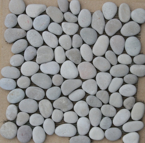 Beach Pebbles creme kiezelstenen op matje per m2 online bestellen Douche Midden In Badkamer ~ Beach Pebbles creme kiezelstenen op matje per m2 online bestellen
