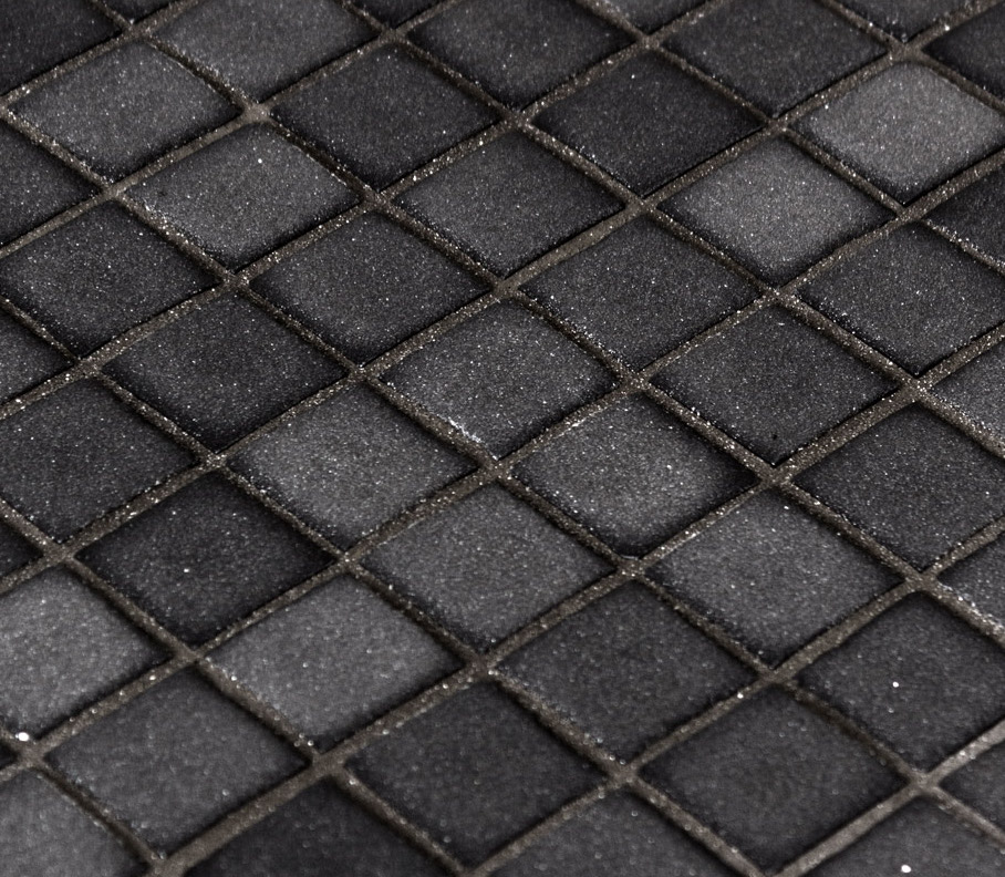 Airco amusement ontvangen Zwart mat mozaïek 2,5 x 2,5 cm op matje per m2 online bestellen - TEGELinfo
