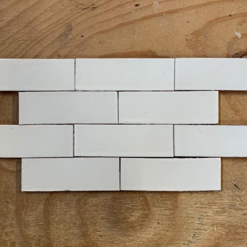     Geglazuurde visgraat Marokkaanse Bejmat witte tegel 5 x 15 cm per 0,8 m2
