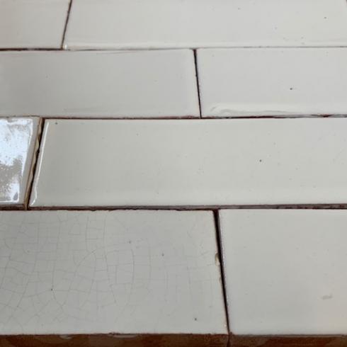     Geglazuurde visgraat Marokkaanse Bejmat witte tegel 5 x 15 cm per 0,8 m2
