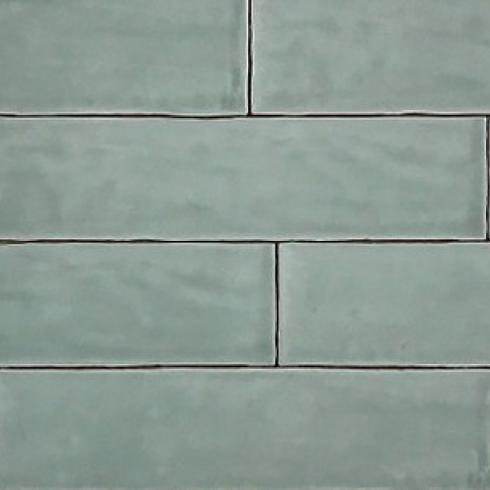     Half tile Handmade light green 7,5 x 30 cm per m2
