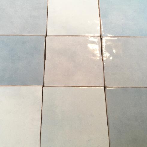     Crafted square blue blauw glanzende tegelmix 13 x 13 cm per m2
