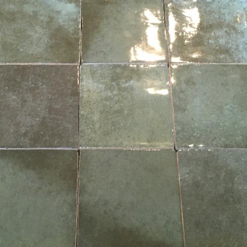     Crafted square dark green donkergroen glanzende tegelmix 13 x 13 cm per m2
