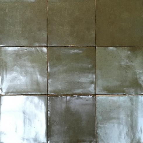     Crafted square dark green donkergroen matte tegelmix 13 x 13 cm per m2
