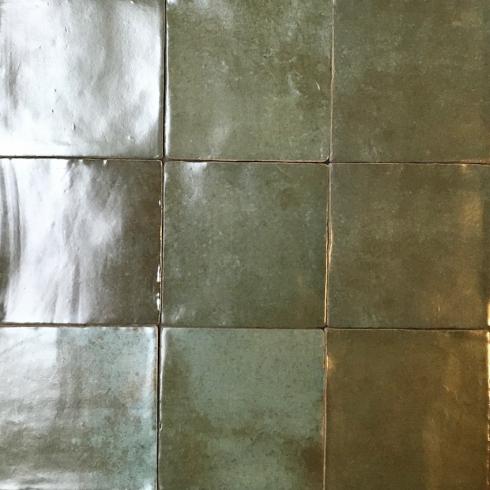     Crafted square dark green donkergroen matte tegelmix 13 x 13 cm per m2
