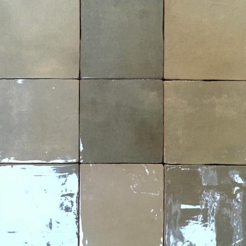     Crafted square green groen glanzende tegelmix 13 x 13 cm per m2
