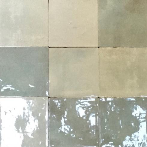    Crafted square green groen glanzende tegelmix 10 x 10 cm per 0,62 m2
