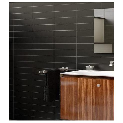     Liso zwart glanzende wandtegel 10x 40 cm per m2
