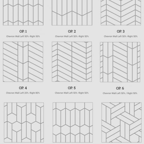     Hongaarse punt chevron wit glanzend wandtegel Rechts 18,6 x 5,2 cm per 0,5 m2
