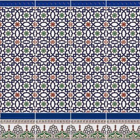     Andalusische moorse tegelstrip Tira Cobalto 2,5 x 20 cm
