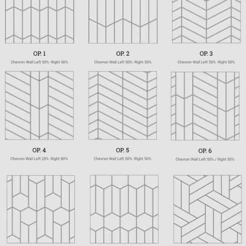     Chevron XL wit mat Hongaarse punt lang smal LINKS 9,8 x 52,2 cm vloer-en wandtegel per 0,45 m2
