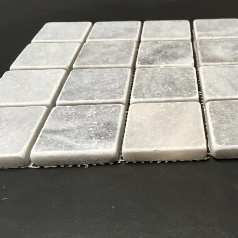     Natuursteen Greystone mozaiek 5 x 5 cm lichtgrijs getrommelde rand per 0,72 m2
