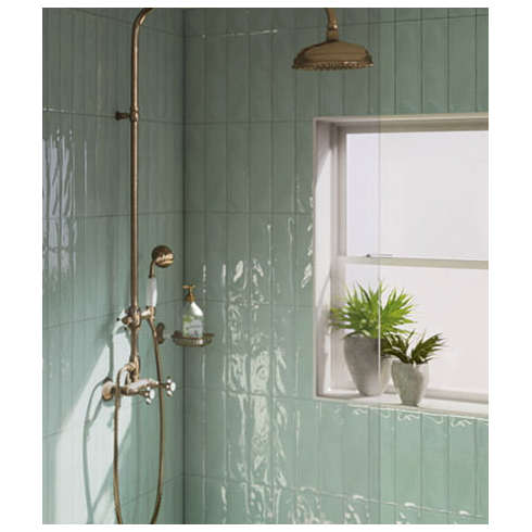 kiespijn Bedenk Verzorger Jade Half Tile seagreen zeegroen turquoise visgraat tegel 7,5 x 30 cm per  0,5 m2 online bestellen - TEGELinfo