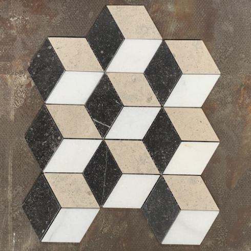     Square vintage 3D cube Escher per matje
