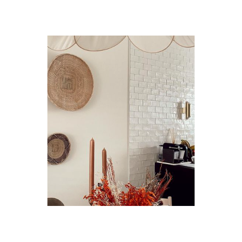    ..Half Tile white wit glanzend 7,5 x 15 cm per 0,68 m2
