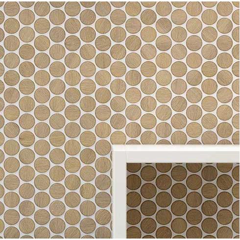     Penny keramische tegelrondjes houtlook walnut bruin mat 30,9 x 30,9 cm per 0,86 m2
