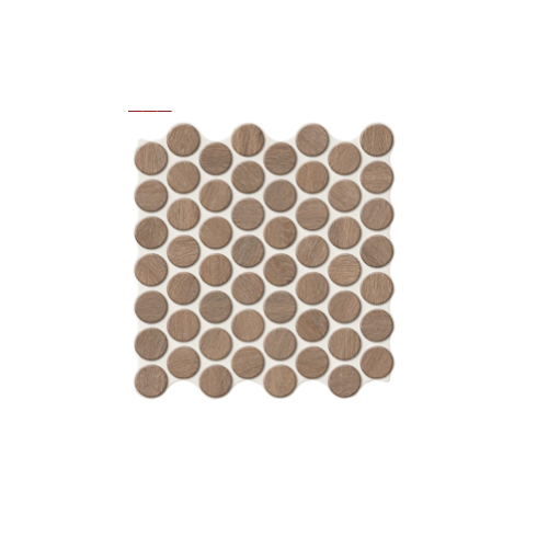     Penny keramische tegelrondjes houtlook walnut bruin mat 30,9 x 30,9 cm per 0,86 m2
