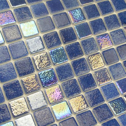     PS IRIS blauw Urola mozaiek mix donkerblauw parelmoer 2,5 x 2,5 zwembad
