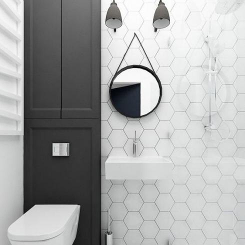     Hexagon wit lichtgrijs mat wand- en vloertegel 17,5 x 20 cm
