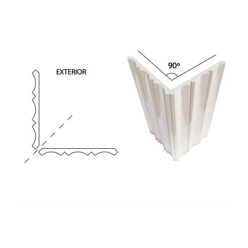     Stripes 3D wit glanzend 17 x 40 cm per 0,68 m2
