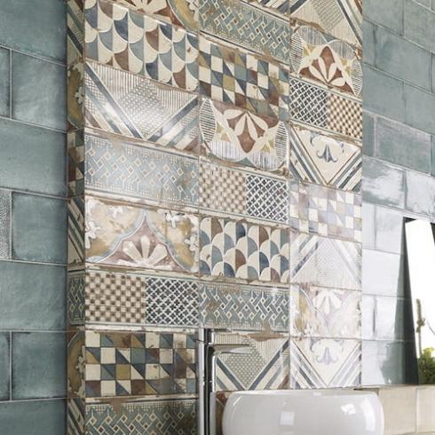    River patchwork 15 x 30 cm wandtegel per m2
