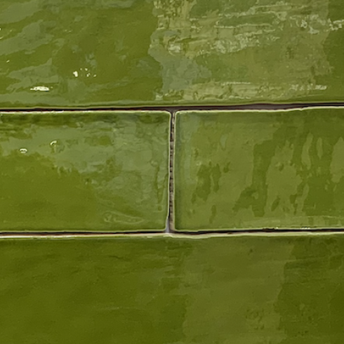     Half tile jungle green pistache 7,5 x 15 cm visgraat per m2
