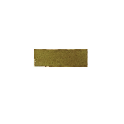     Bejmat look glanzend craquelé oker groen 5 x 15 cm wandtegel per 0,53 m2

