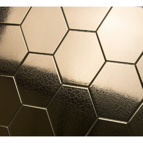     Hexagon metallic gold glanzend wandtegel 15 x 17 cm per 0,5 m2
