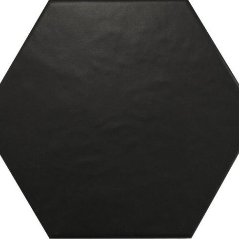     Hexagonaal mat zwart wand- en vloertegel 17,5 x 20 cm
