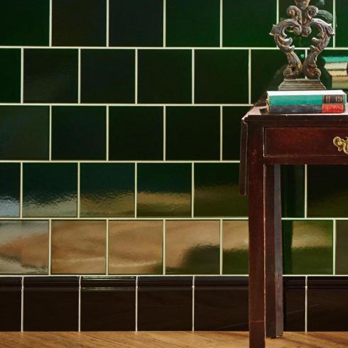     skirting glanzend victorian green brede plinttegel 15 x 15 cm per stuk
