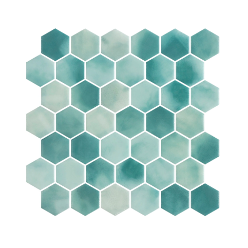     Hexagon XL glasmozaiek Caroline mat 5 x 5 cm op matje per 0,49 m2
