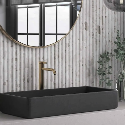     Terrazzo beige look wandtegel XL 40 x 120 cm per 1,44m2
