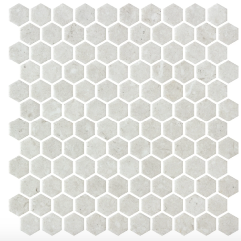     hexagon normatech antislip limestone ivory mozaïek 2,7 x 3 cm op matje per 0,53 m2
