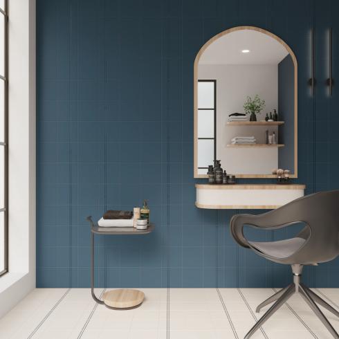     Linea effen donkerblauwe matte wand- en vloertegel 15x15cm per 0,55m2

