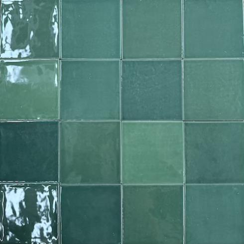     Dublin donkergroene mix glanzende 12x12 cm wandtegel per 0,55m2
