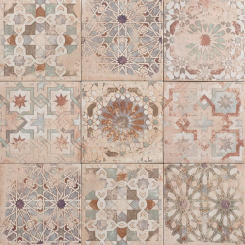     Antiek anitslip decortegel met bruintint 20 x 20 cm per m2
