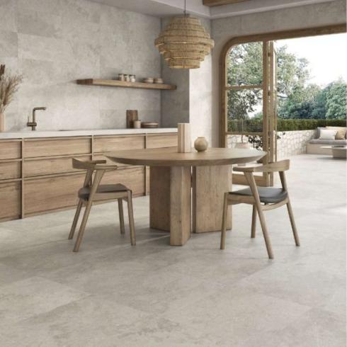     Cemento stonelook tegel grijs 59,5 x 119,2 cm rtt per 1,42 m2
