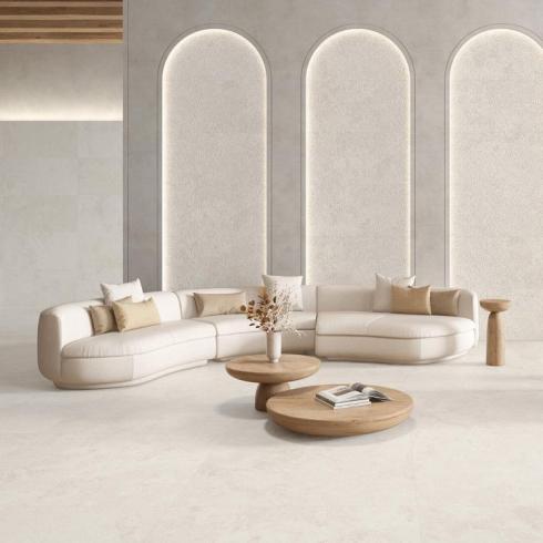     Cemento stonelook tegel wit 59,5 x 119,2 cm rtt per 1,42 m2
