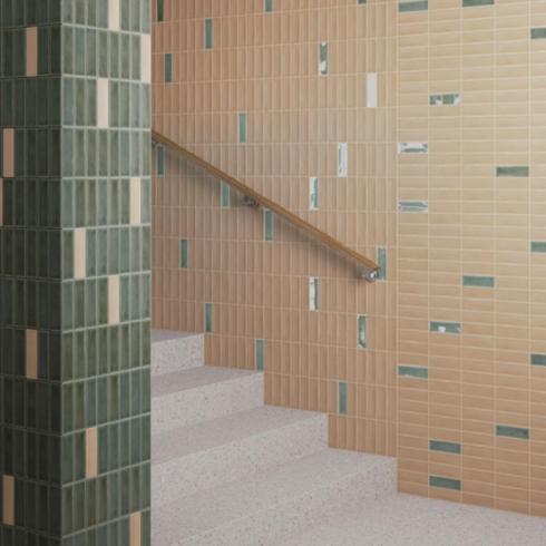     Bejmat look small clay mat 4 x 12,5 cm per 0,57 m2
