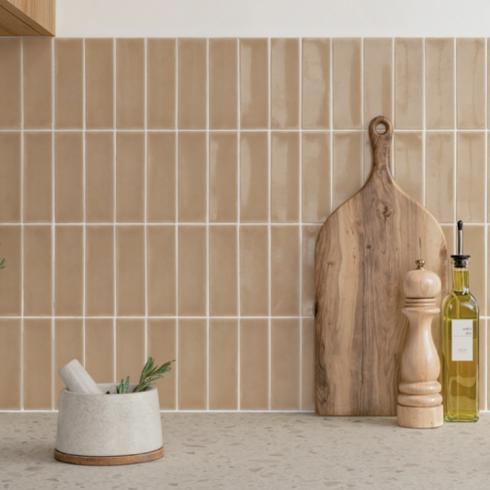     Bejmat look small clay glans 4 x 12,5 cm per 0,57 m2
