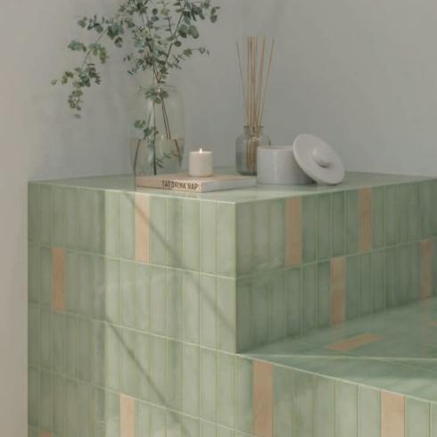     Bejmat look Aquarelle jade 5 x 15 cm per 0,53 m2
