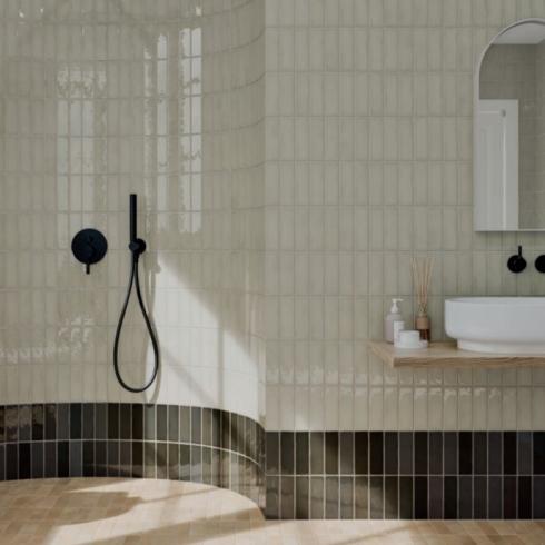     Bejmat look Aquarelle grijs 5 x 15 cm per 0,53 m2
