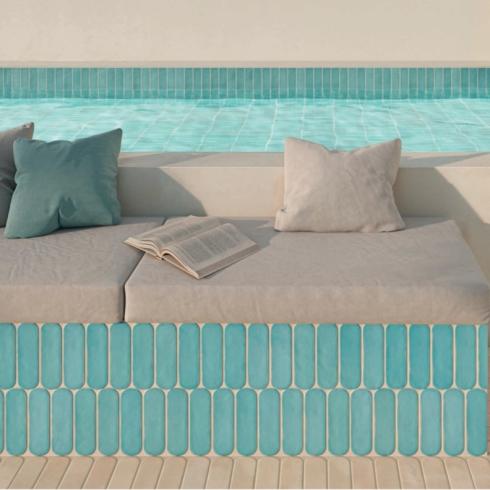     Bejmat look Aquarelle curve lichtblauw 5 x 15 cm per 0,53 m2
