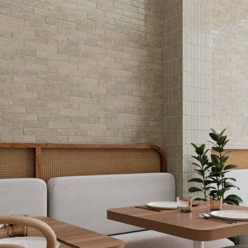     Small Stripes gemêleerd taupe 12,5 x 25 cm per 0,438 m2
