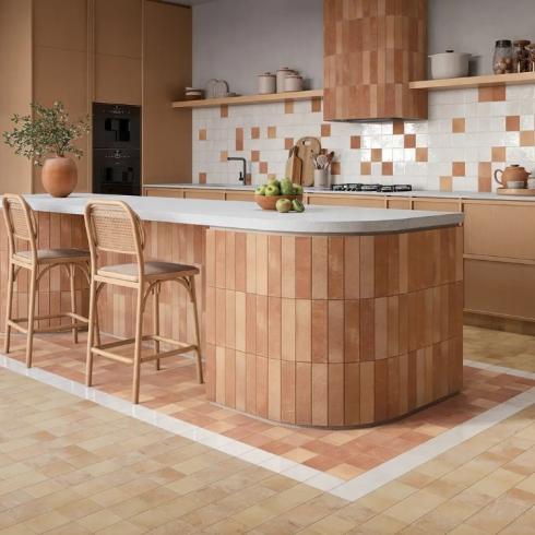     Oase Terra Oranje matte wand- en vloertegel 7x28 cm per 0,55m2
