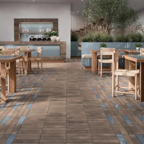     Oase Licht Blauwgrijs glanzende wand- en vloertegel 7x28 cm per 0,55m2
