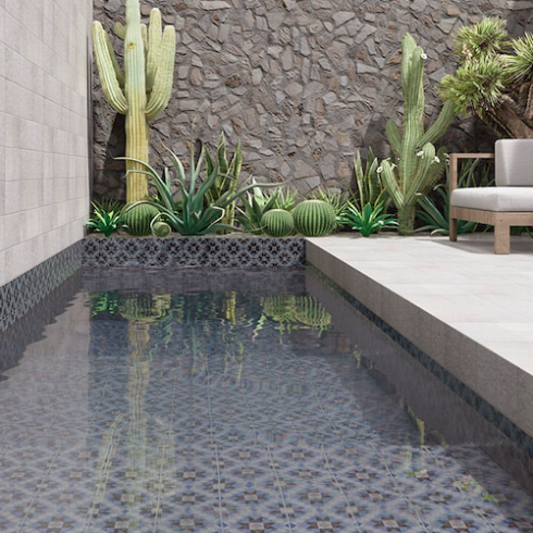     Sterrenbloem blauw glanzend 15 x 15 cm
